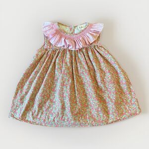 Babeeni Size 5 Floral Smocked Ruffle Collar Sleeveless Top